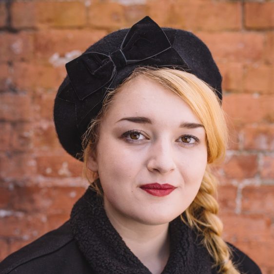 Black Beret Black Velvet Ribbon Bow front