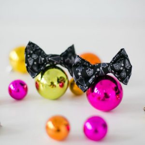 Black Silver Christmas Tree Bow Hair Clip