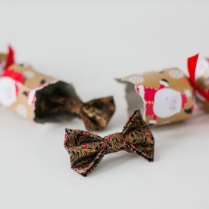 Black Gold Christmas Floral Bow Hair Clip