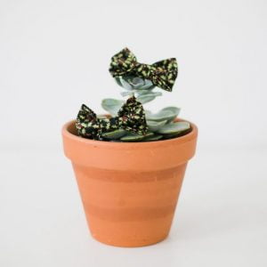 Black Christmas Holly Bow Hair Clip