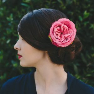Hot Pink Rose Hair Clip