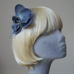 Blue Orchid Flower Hair Comb angle