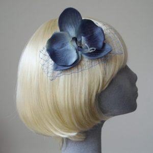 Blue Orchid Flower Hair Comb