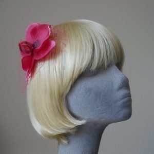 Hot Pink Orchid Flower Hair Comb angle