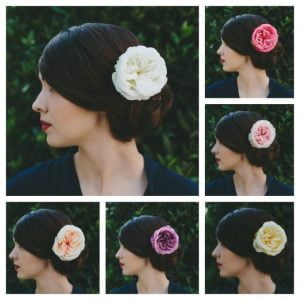 Ivory Rose Hair Clip collage