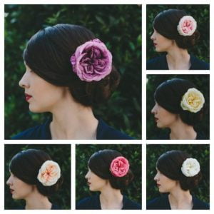 Lilac Rose Hair Clip collage