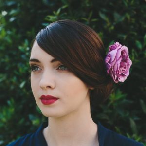 Lilac Rose Hair Clip angle