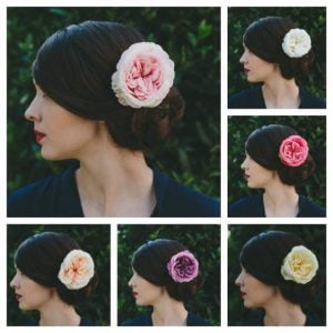 Pale Pink Rose Hair Clip collage