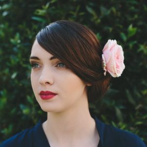 Pale Pink Rose Hair Clip angle