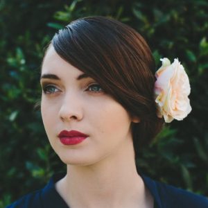 Peach Rose Hair Clip angle