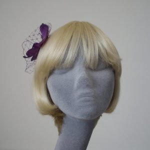 Purple Green Orchid Flower Hair Comb front