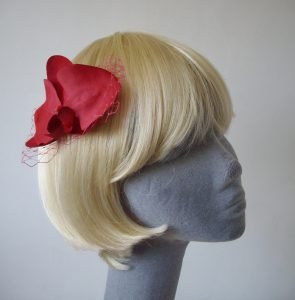 Raspberry Pink Orchid Flower Hair Comb angle