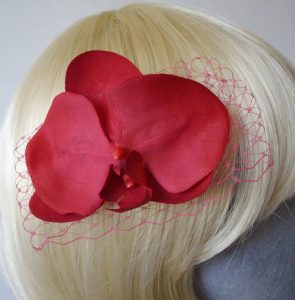 Raspberry Pink Orchid Flower Hair Comb detail2