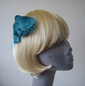 Turquoise Orchid Floral Hair Comb angle