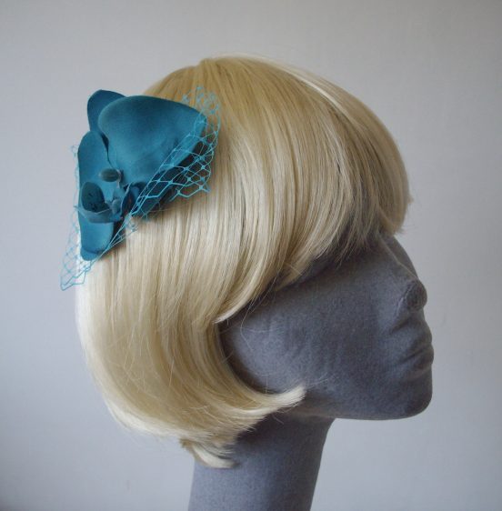 Turquoise Orchid Floral Hair Comb angle