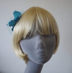 Turquoise Orchid Floral Hair Comb front