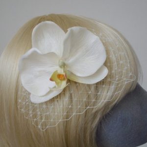 Ivory Orchid Flower Hair Comb detail2