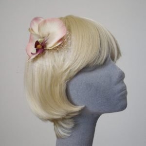 Purple Shaded Orchid Flower Hair Comb angle