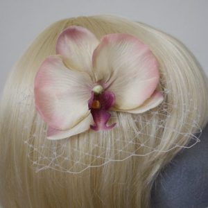 Purple Shaded Orchid Flower Hair Comb detail2