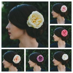 Pale Yellow Rose Hair Clip collage