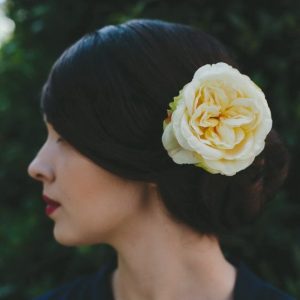 Pale Yellow Rose Hair Clip