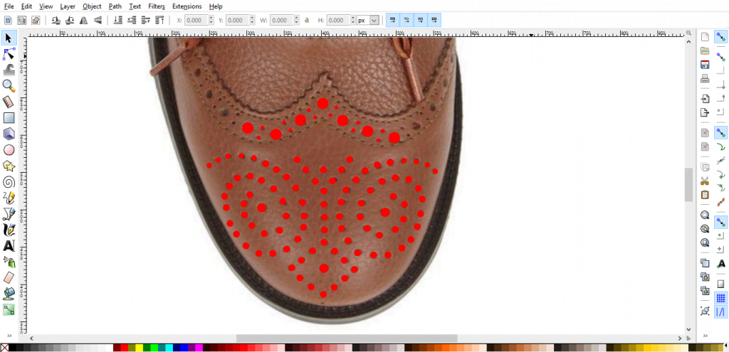 Creating the brogue pattern