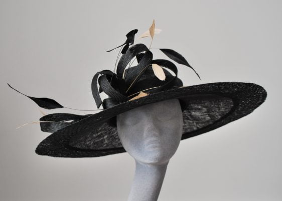 Almond Feather Re-trimmed Hat