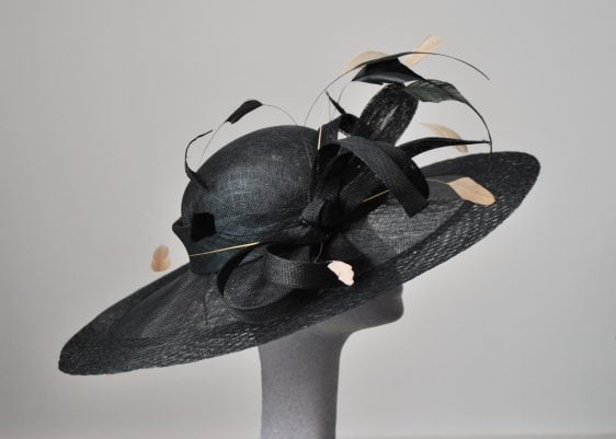 Almond Feather Re-trimmed Hat