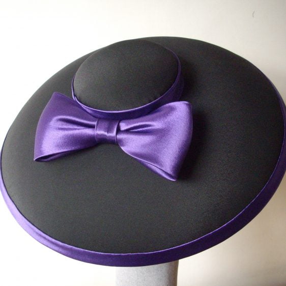 Bespoke Black Mushroom Brimmed Hat with Bow