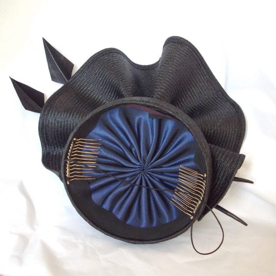 Black Straw Reworked Hat lining