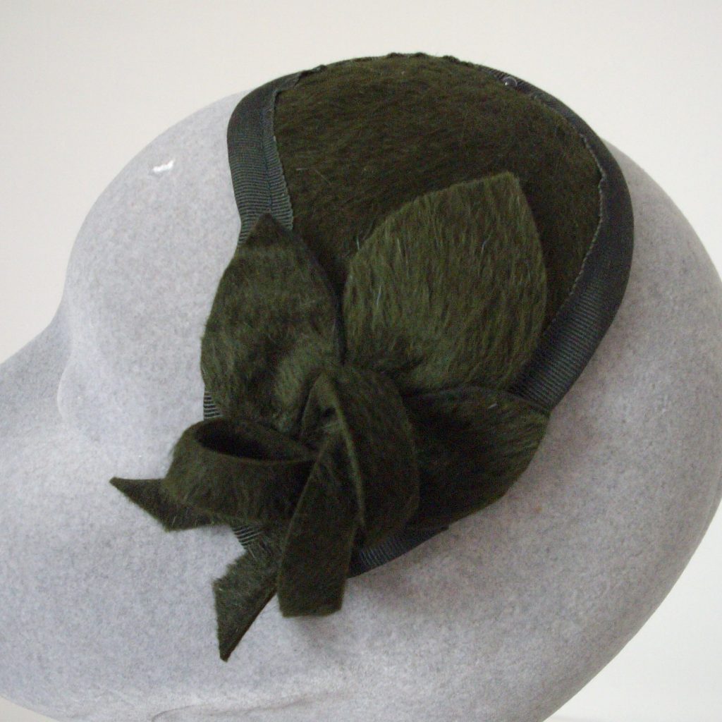 Bespoke Fascinator by Imogen's Imagination, Green Melusine Felt Fascinator