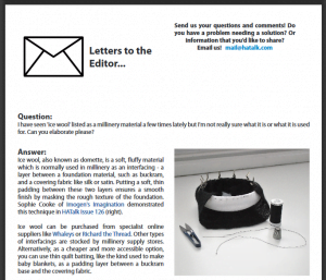 Imogen's Imagination Letters to the Editor HATalk Nov 16