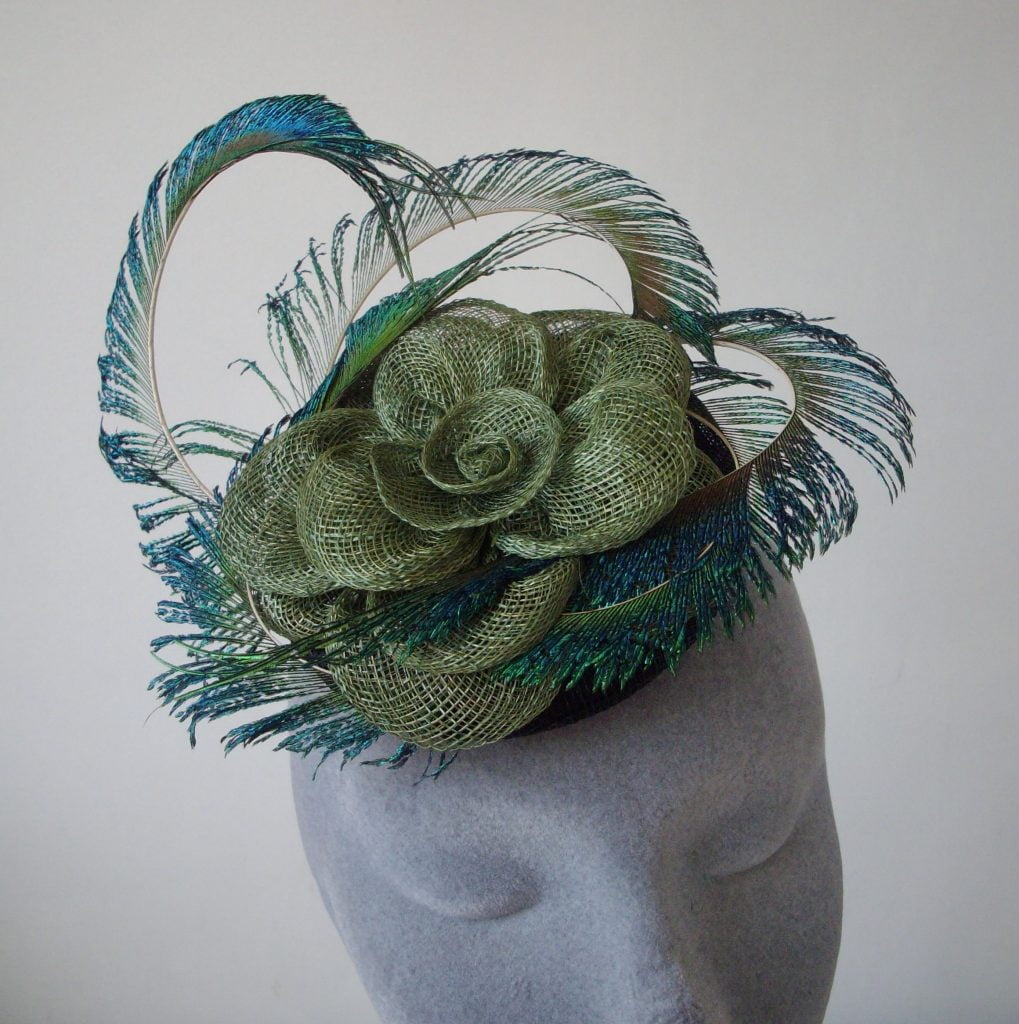 Green Peacock Feather Fascinator