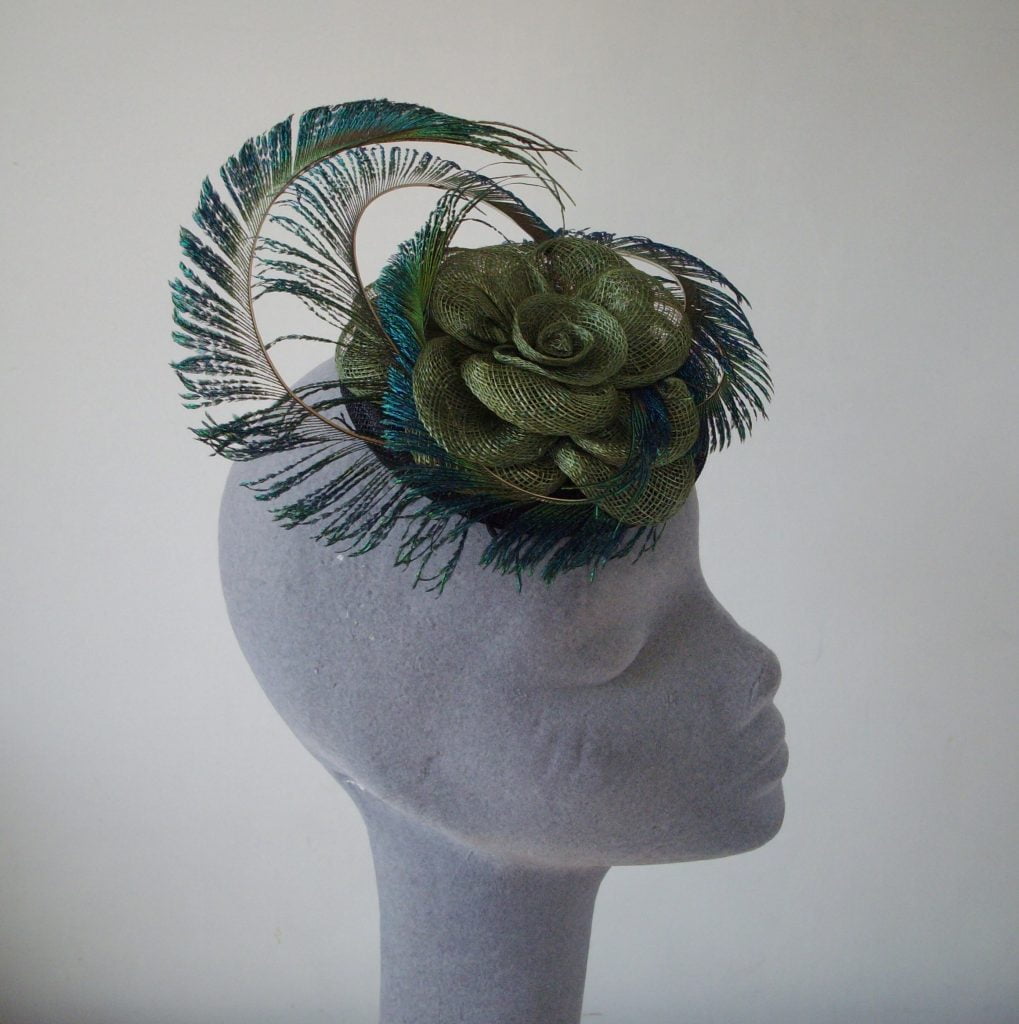 Green Peacock Feather Fascinator
