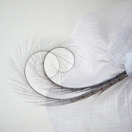 Bespoke Grey Sinamay Bias Brimmed Hat