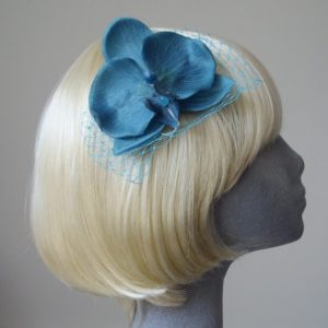 Turquoise Orchid Flower Hair Comb