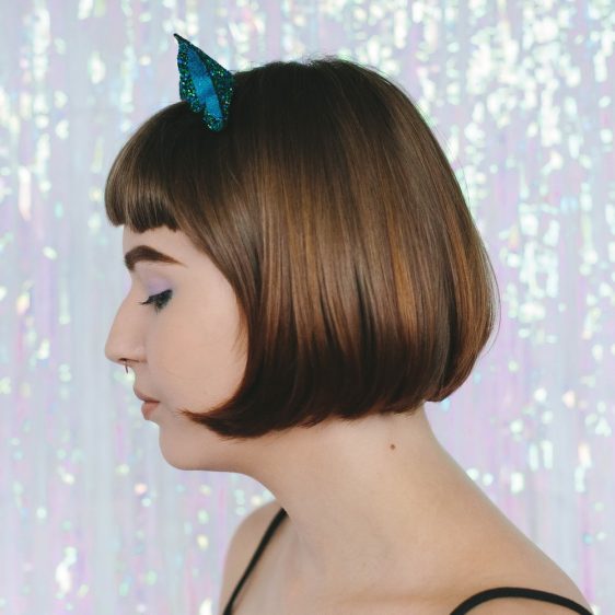 Peacock Glitter Ears Headband side