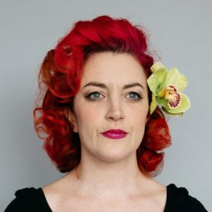 Green Double Orchid Flower Hair Clip