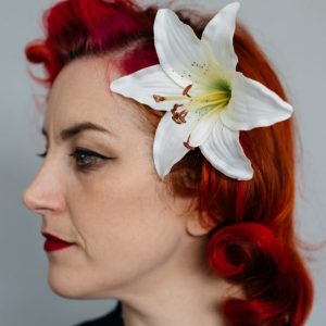 Ivory Lily Flower Hair Clip