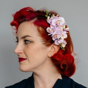 Lilac Orchid Spray Hair Comb