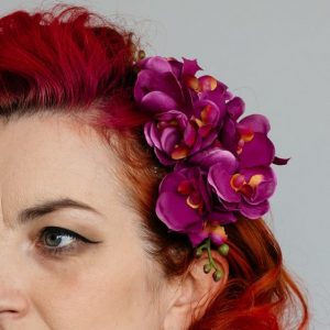 Magenta Orchid Spray Hair Comb
