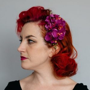 Magenta Orchid Spray Hair Comb