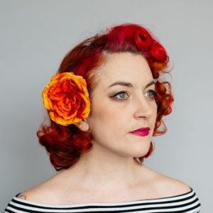 Orange Rose Hair Clip