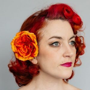 Orange Rose Hair Clip