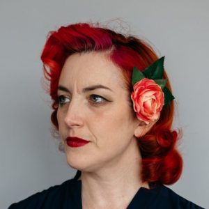 Peach Camellia Flower Hair Clip