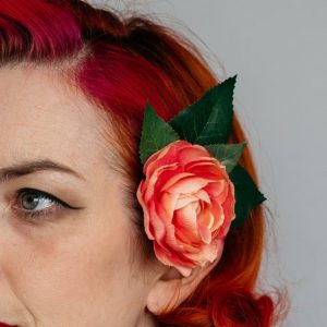 Peach Camellia Flower Hair Clip