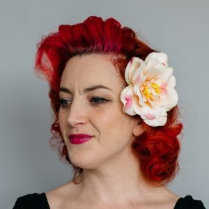 Peach Rugosa Rose Hair Clip
