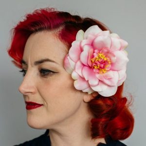 Pink Rugosa Rose Hair Clip