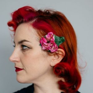 Pink Rose Posy Hair Clip