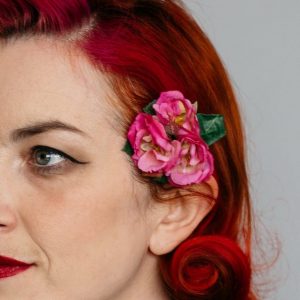 Pink Rose Posy Hair Clip